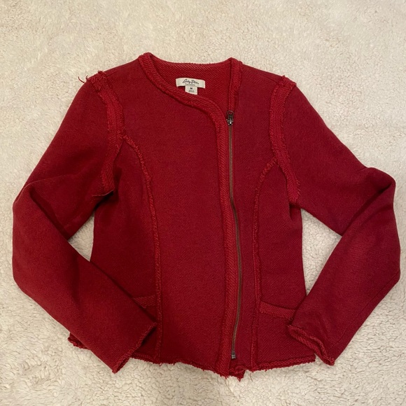 Lucky Brand red knit jacket - Picture 1 of 5